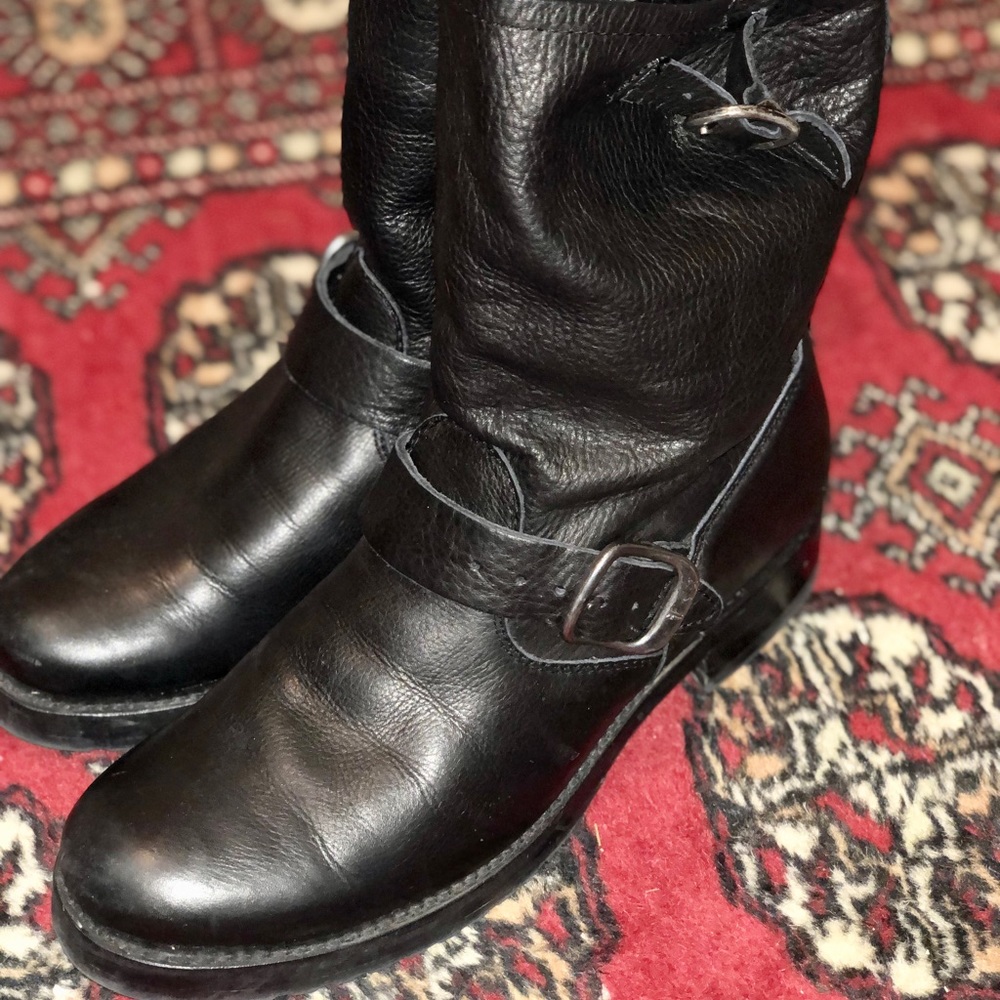 Beautiful black Frye 8.5 Veronica slouch boots. Worn only once with minor scuffs